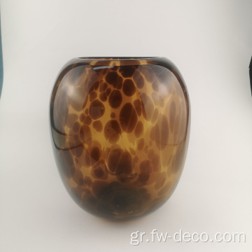 Hot Sale Handblown Leopard Decoration Nordic Glass Vase